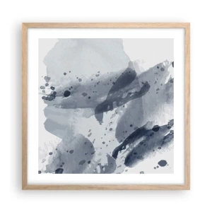 Plakat i ramme af lyst egetræ - En undersøgelse af vandets natur - 50x50 cm