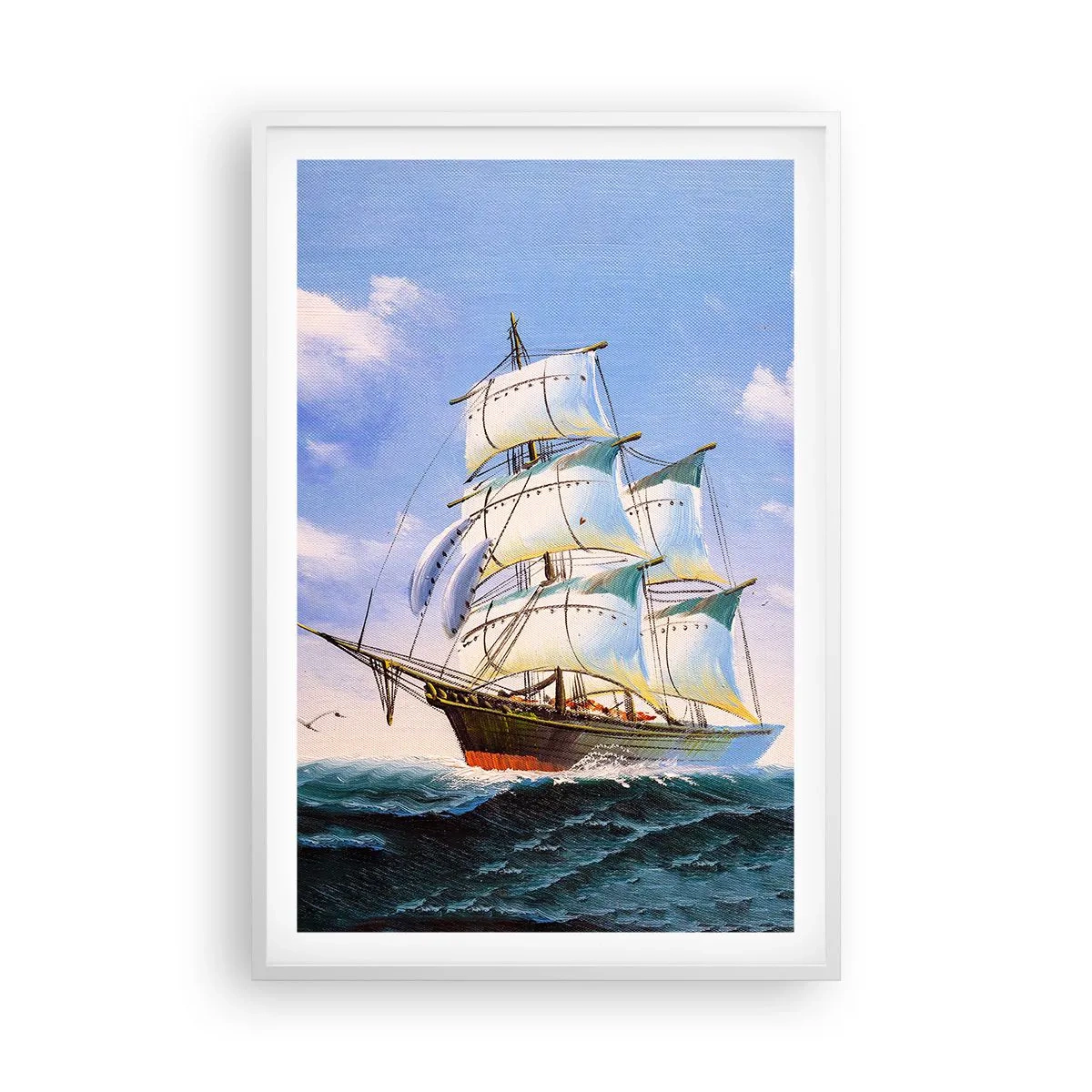 Plakat i hvid ramme - Stolt med vinden - 61x91 cm