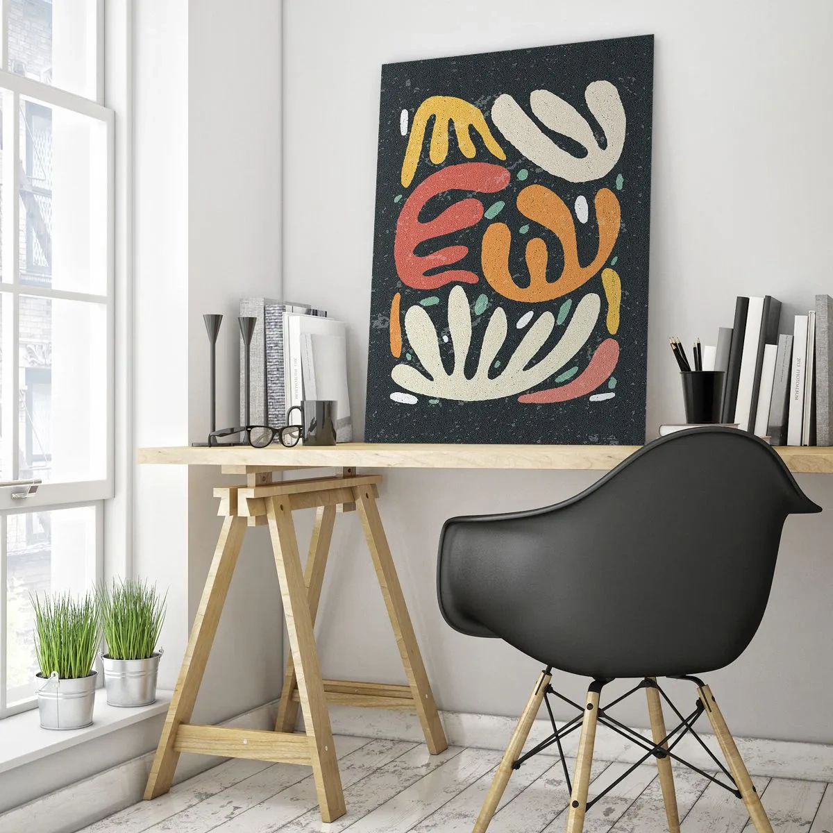 Billede på glas - Komposition - jeg er ved at fange dig - 50x70 cm