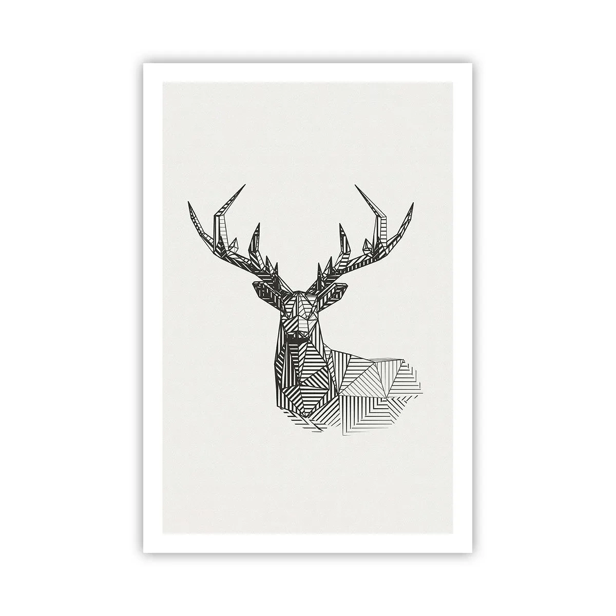 Plakat - Hjorte i kubistisk stil - 61x91 cm