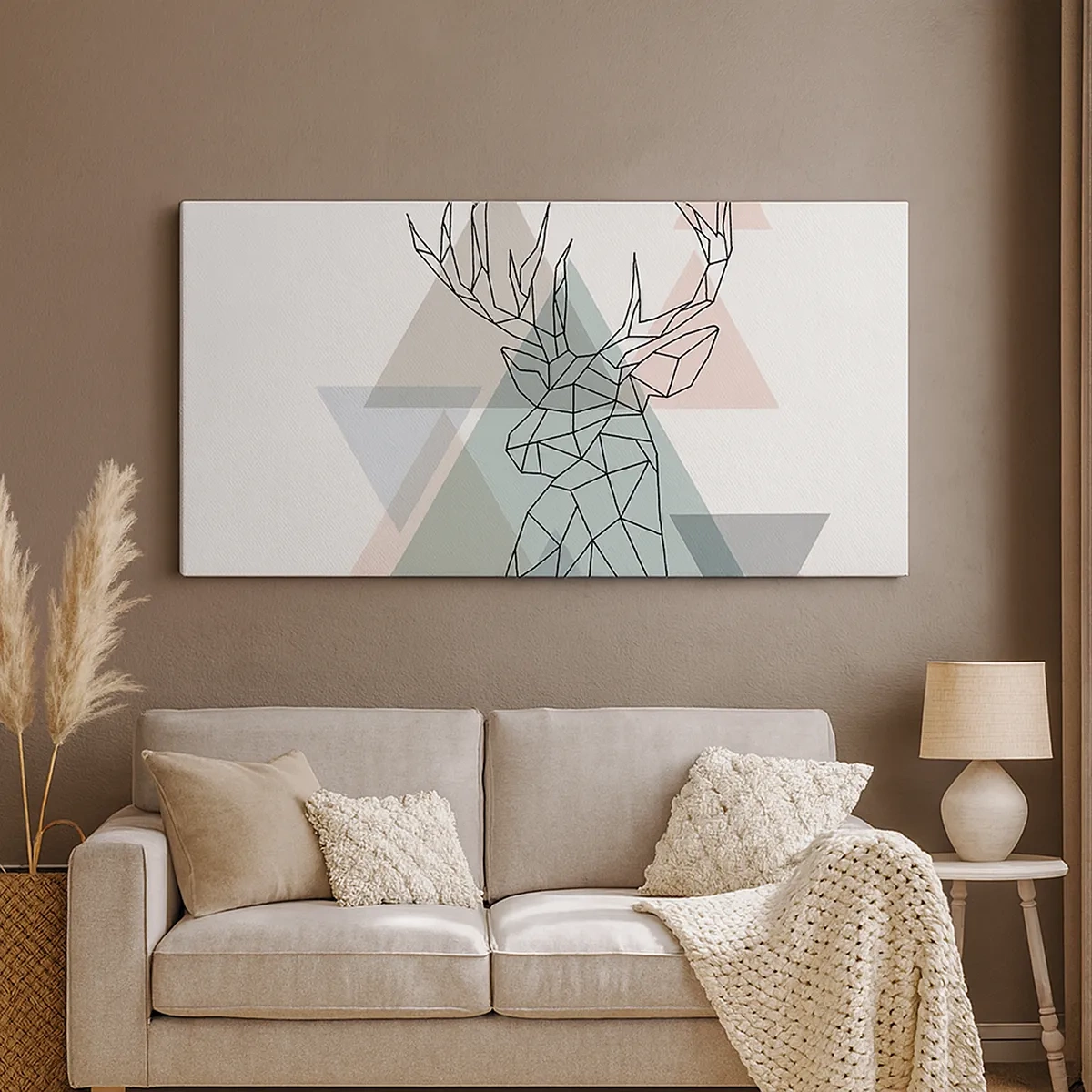 Lærredstryk - Billede på lærred - I en geometrisk skov - 30x30 cm