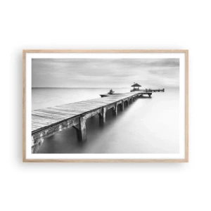 Plakat i ramme af lyst egetræ - Ind i det fjerne - 91x61 cm