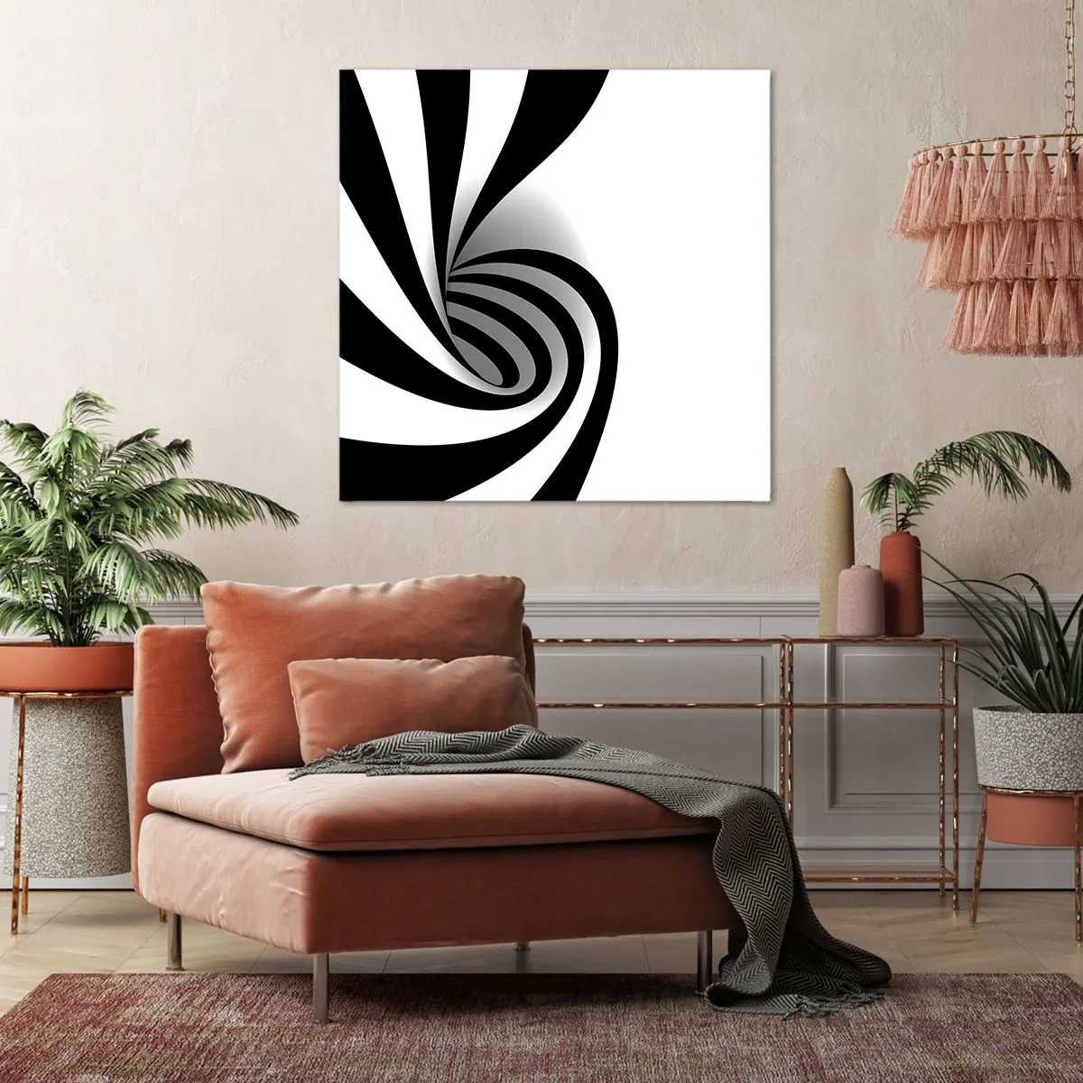 Lærredstryk - Billede på lærred - Og alligevel snurrer den - 60x60 cm