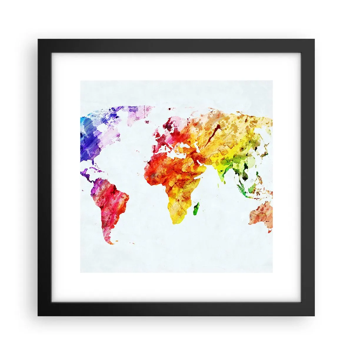 Plakat i sort ramme - Alle verdens farver - 30x30 cm