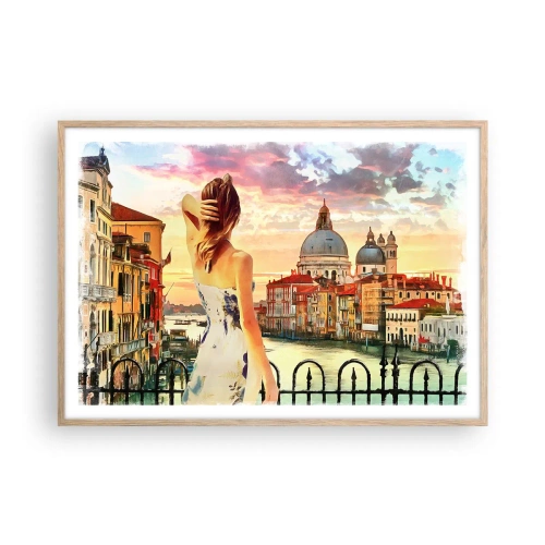 Plakat i ramme af lyst egetræ - Når det drejer sig om eventyr, er det kun i ... - 100x70 cm