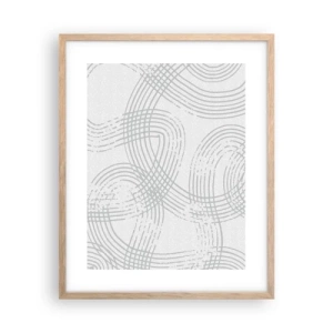 Plakat i ramme af lyst egetræ - Der er ingen lige vej - 40x50 cm