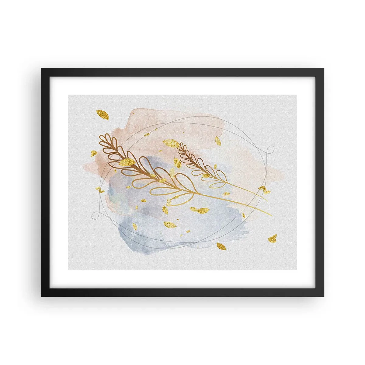 Plakat i sort ramme - En gylden eksplosion - 50x40 cm