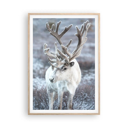 Plakat i ramme af lyst egetræ - Portræt i solen - 70x100 cm