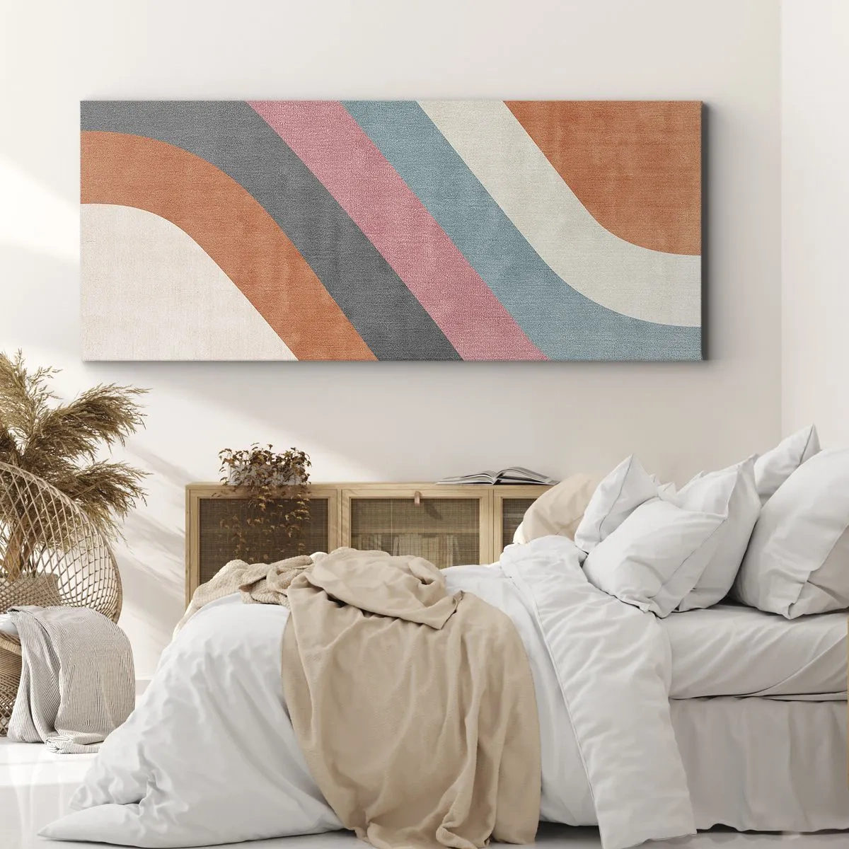 Lærredstryk - Billede på lærred - Diagonal komposition - bevægelse - 100x40 cm