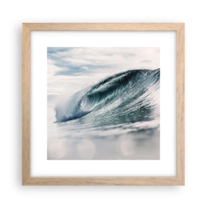 Plakat i ramme af lyst egetræ - Topmøde om vand - 30x30 cm