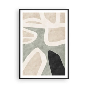 Plakat i sort ramme - Komposition med et sort tema - 70x100 cm