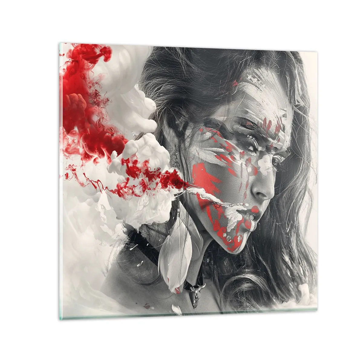 Billede på glas - I det absurdes damp - 70x70 cm