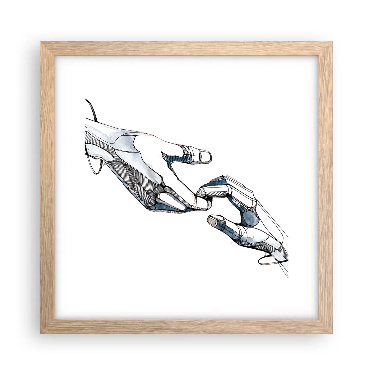 Plakat i ramme af lyst egetræ - En god gestus - 30x30 cm