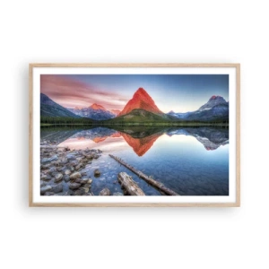 Plakat i ramme af lyst egetræ - Varme og kulde - 91x61 cm