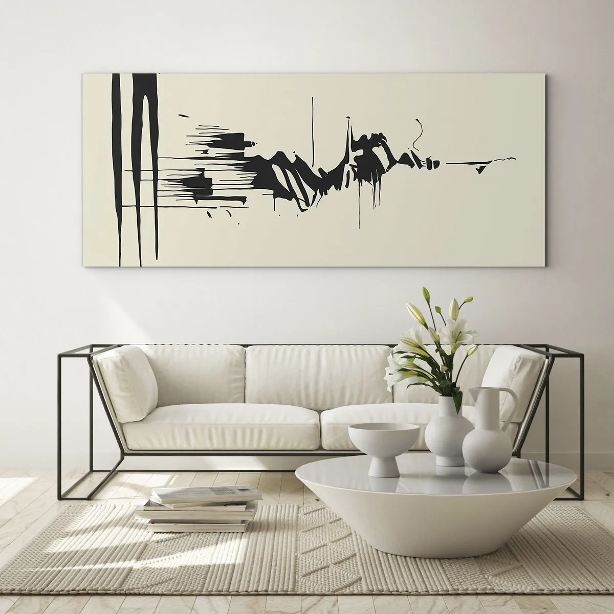 Billede på glas - Skyndsom abstraktion - 100x40 cm