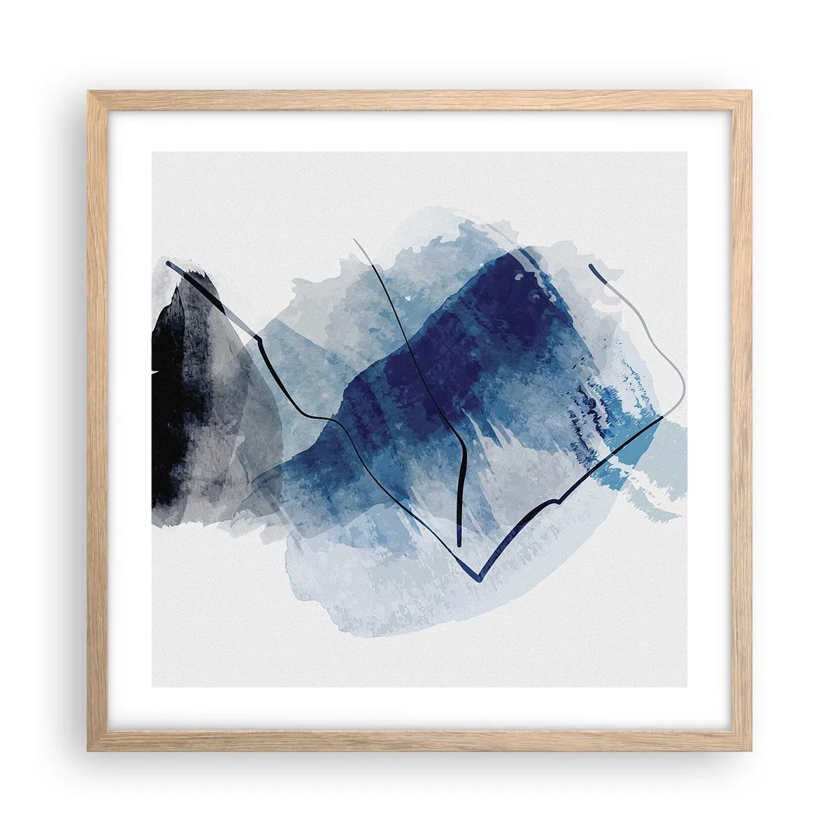 Plakat i ramme af lyst egetræ - Isbjerg - 50x50 cm