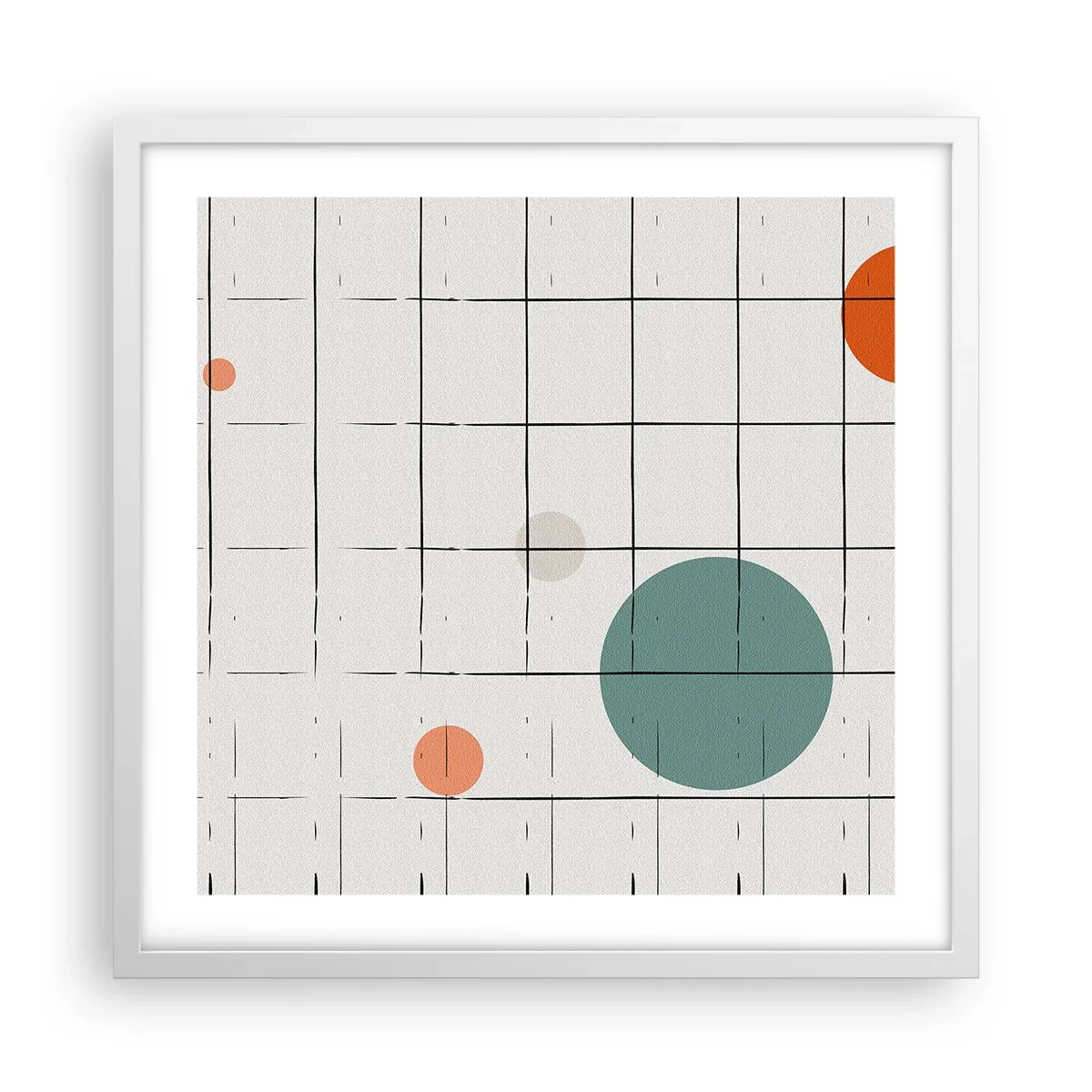Plakat i hvid ramme - Fanget i en fælde. Os eller dem? - 50x50 cm