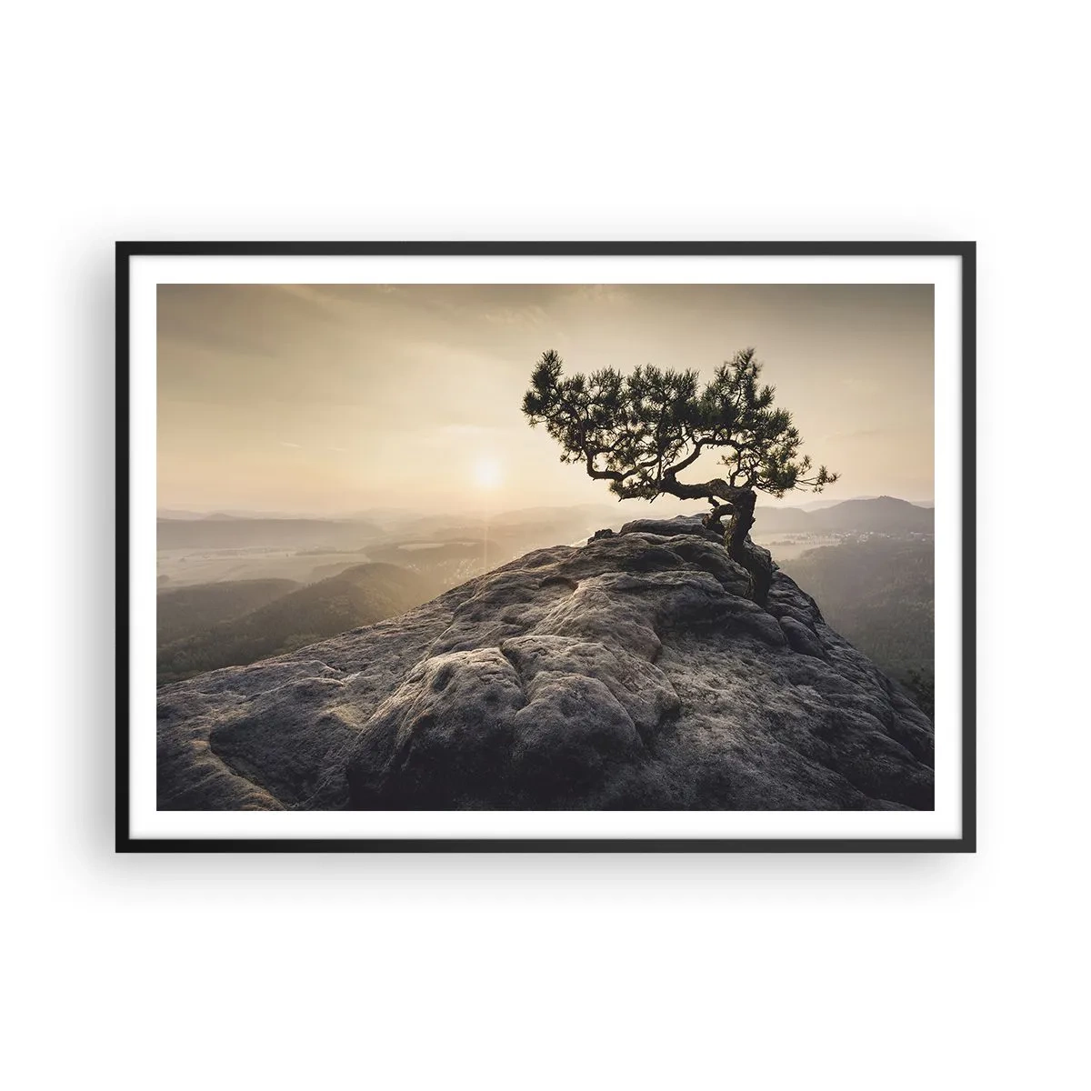 Plakat i sort ramme - Livet vinder altid - 100x70 cm