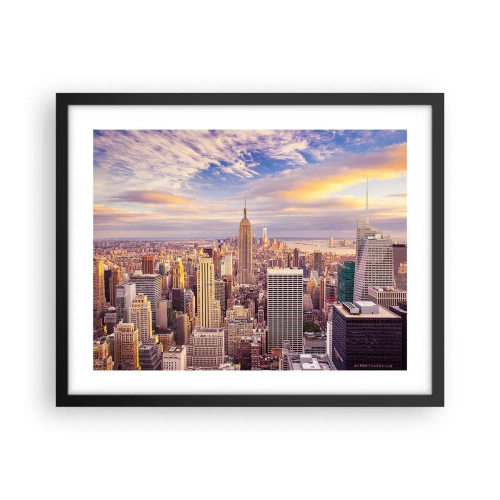 Plakat i sort ramme - Ræk ud efter skyerne selv - 50x40 cm