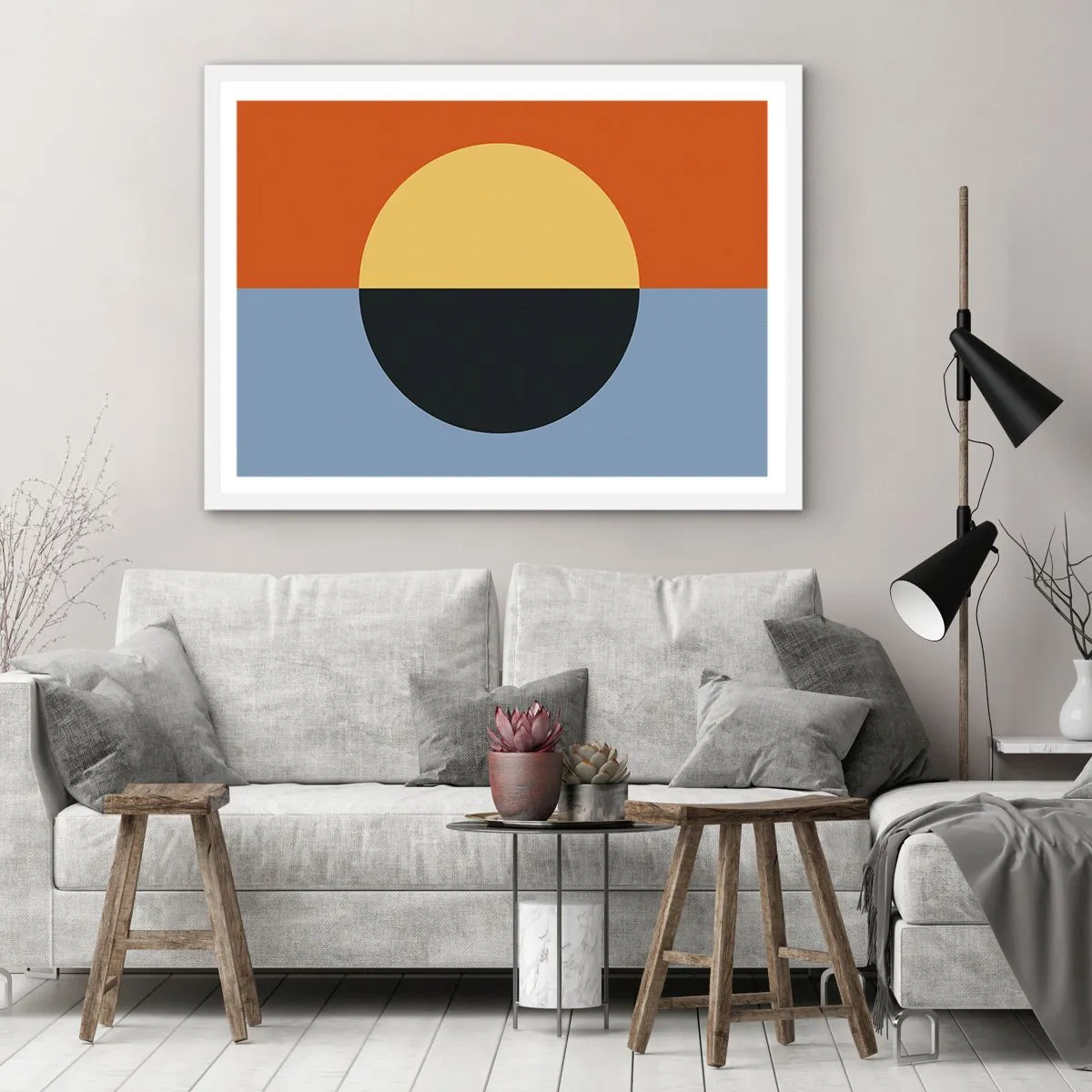 Plakat i hvid ramme - En sammensætning af varme og kølighed - 70x50 cm