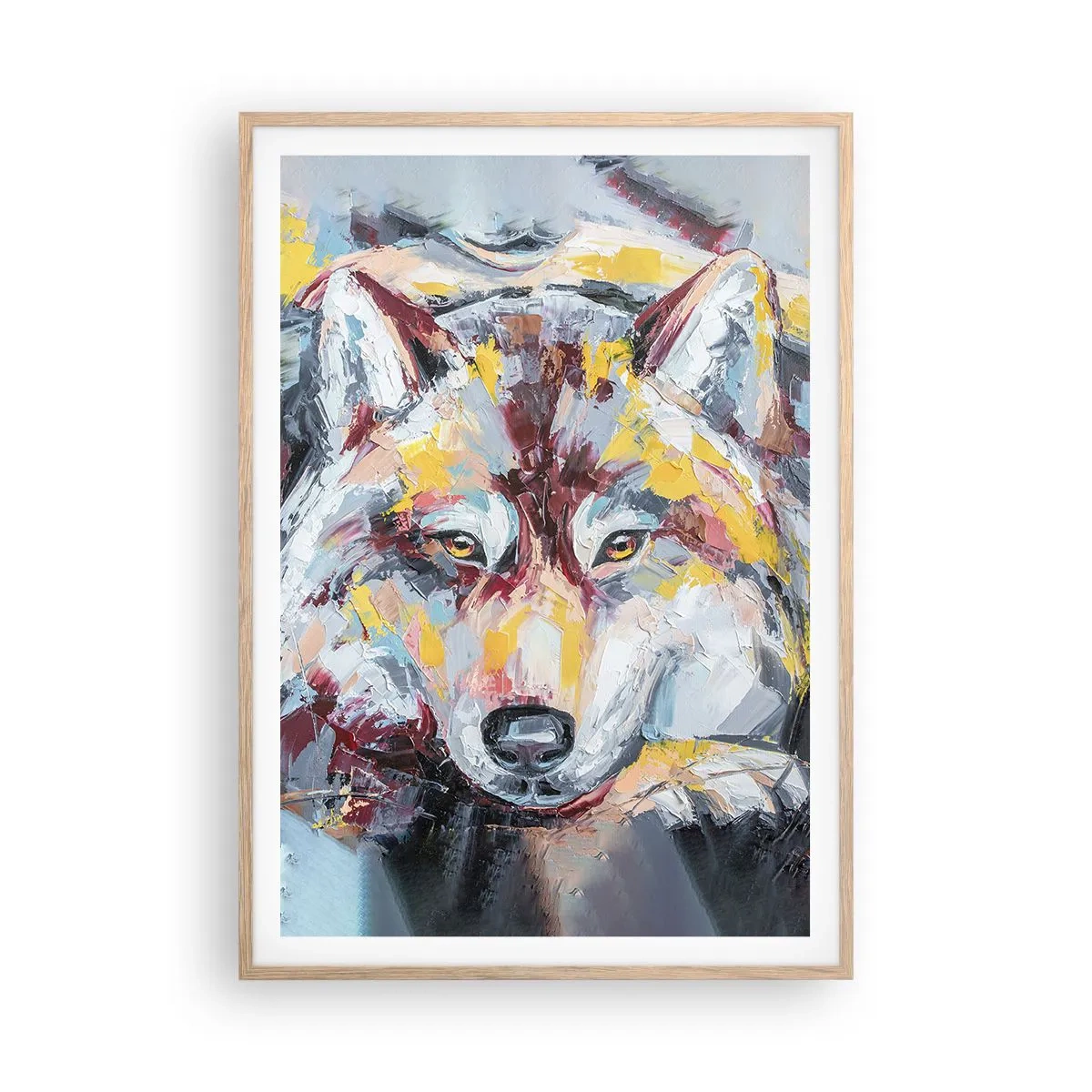 Plakat i ramme af lyst egetræ - Fred blandt kære - 70x100 cm