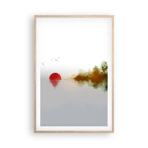 Plakat i ramme af lyst egetræ - Et løfte om fred - 61x91 cm