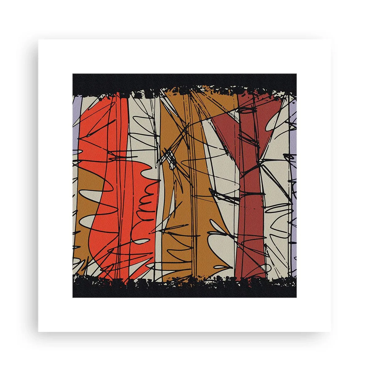 Plakat - Spontan komposition - 30x30 cm