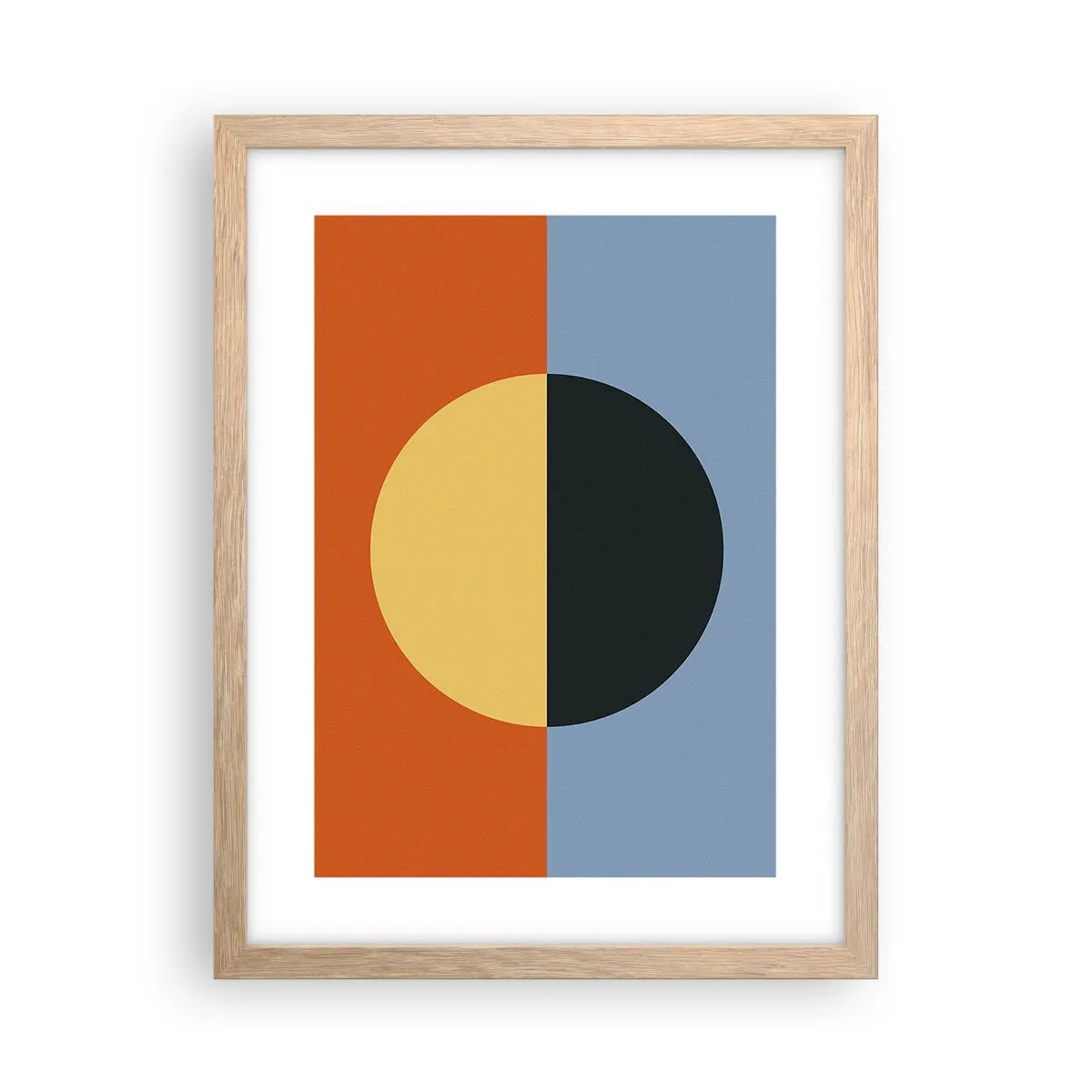 Plakat i ramme af lyst egetræ - En sammensætning af varme og kølighed - 30x40 cm