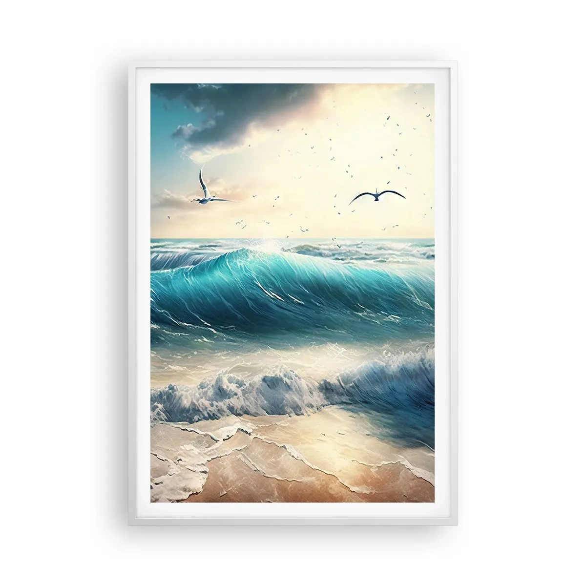 Plakat i hvid ramme - Støj kun for dig - 70x100 cm