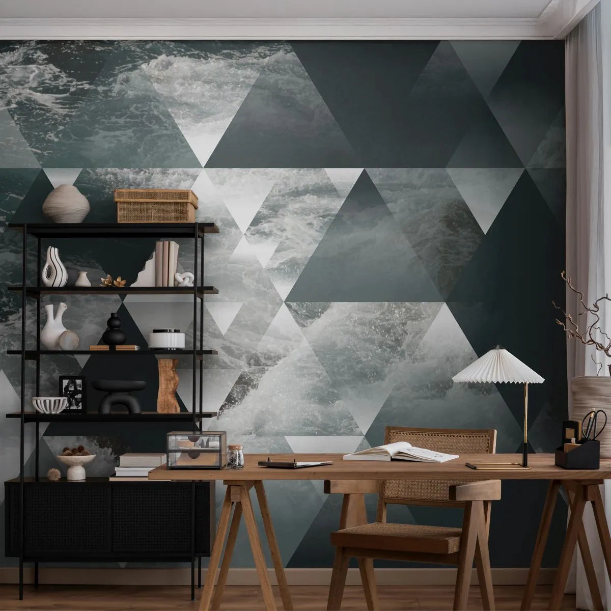 Fototapet Premium Sand - Et krystalperspektiv - Abstraktion, Havets bølger, Stykke - 100x70 cm
