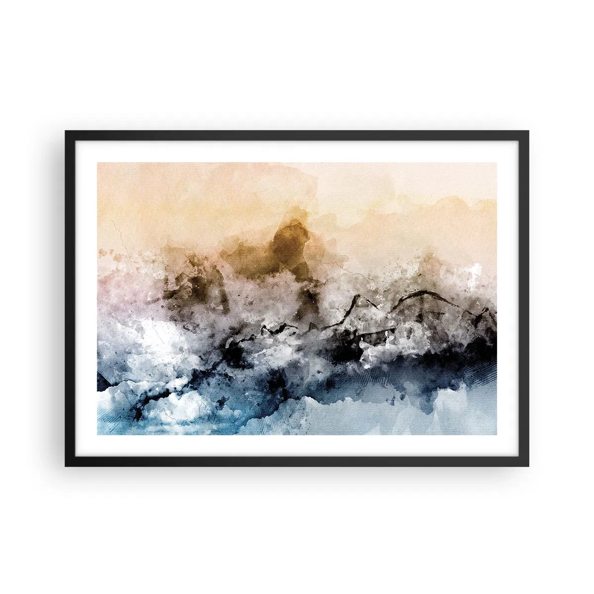 Plakat i sort ramme - Sænket i en tågesvirvel - 70x50 cm