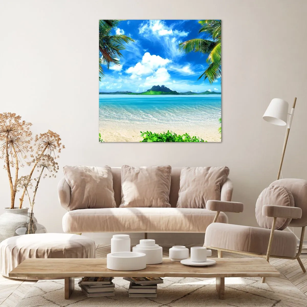 Lærredstryk - Billede på lærred - Azur i troperne - 30x30 cm