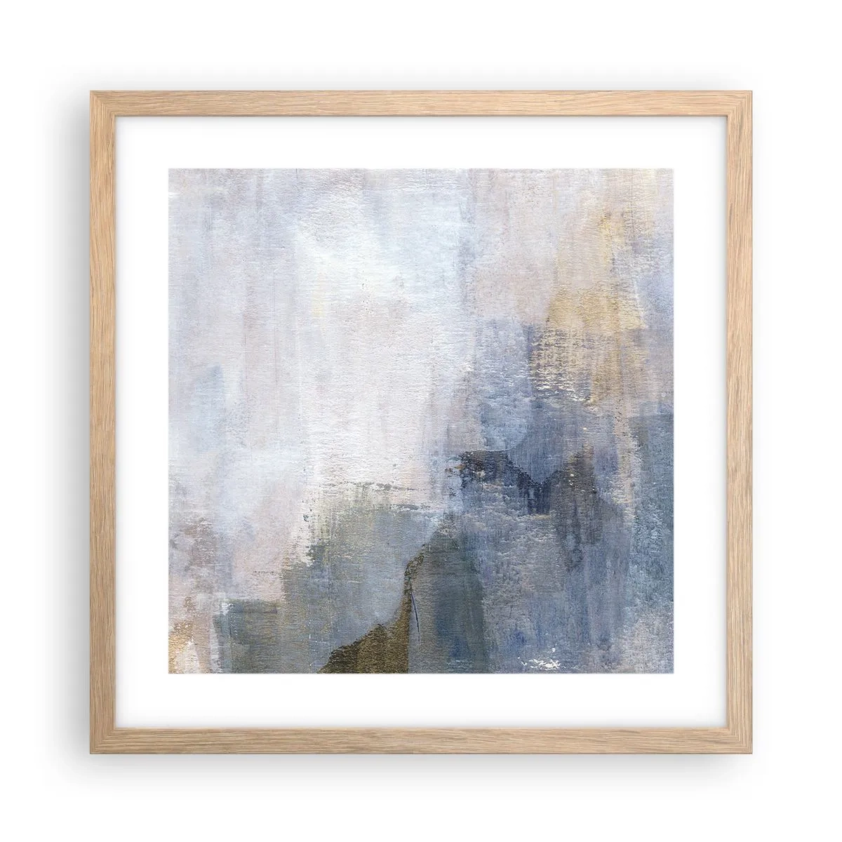 Plakat i ramme af lyst egetræ - Farvetoner og akkorder - 40x40 cm