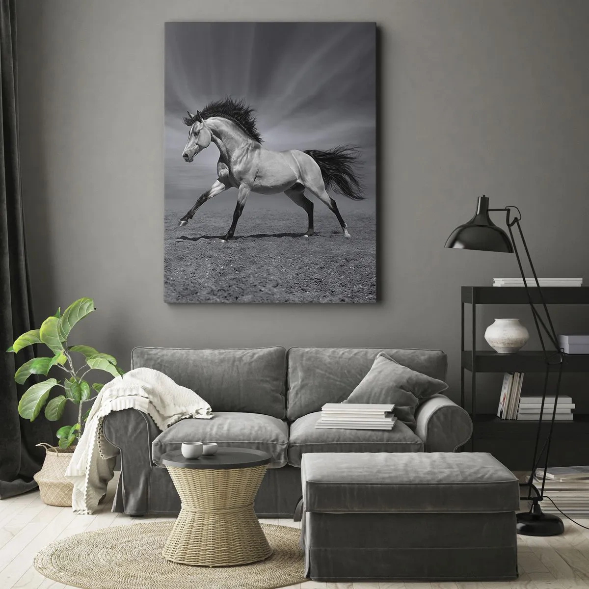 Lærredstryk - Billede på lærred - Født til glæde - 50x70 cm