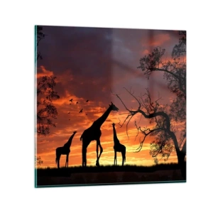 Billede på glas - En lille middag med dem, du holder af - 40x40 cm