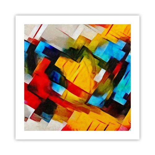 Plakat - Flerfarvet lagdeling - 50x50 cm