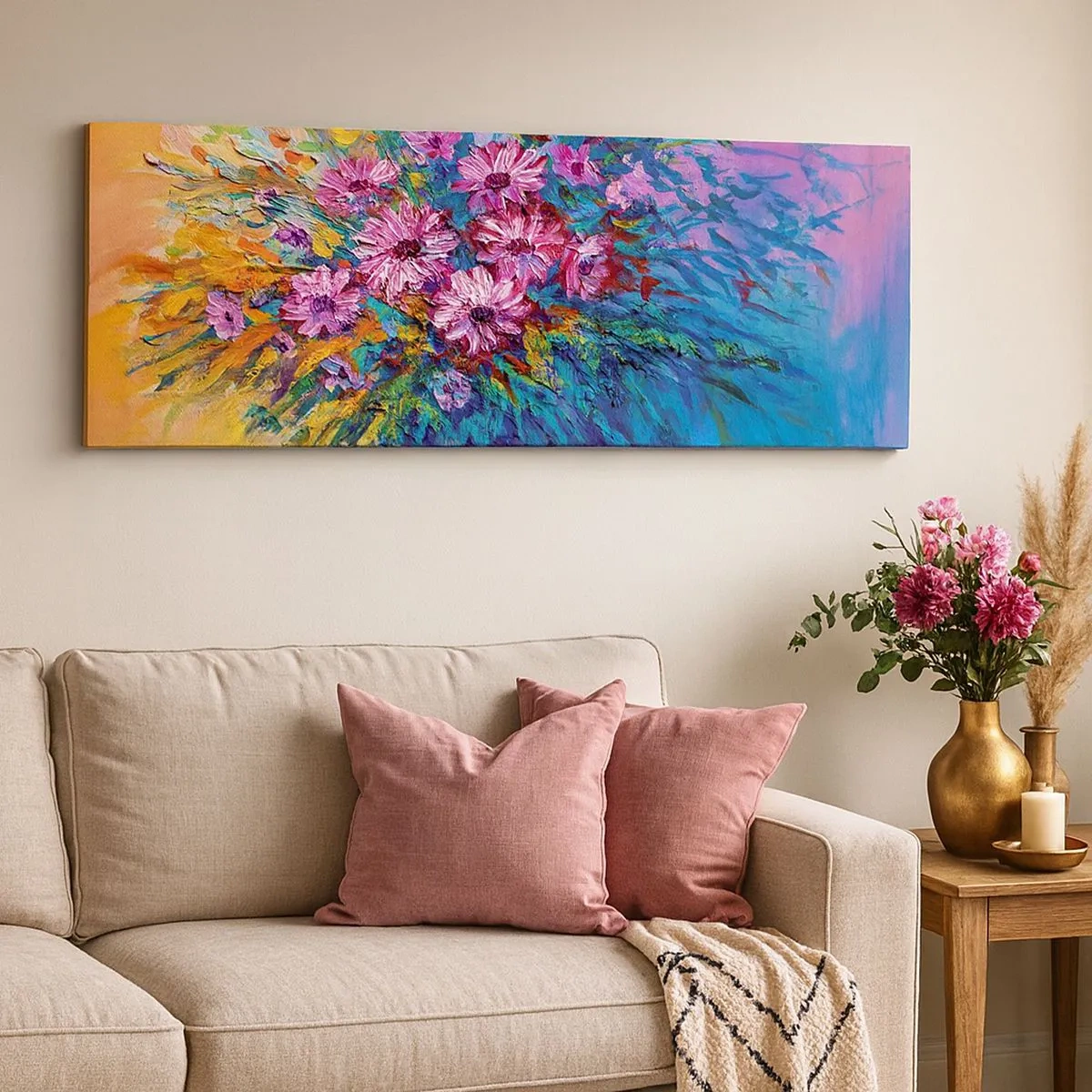 Lærredstryk - Billede på lærred - Livets energi - 100x40 cm