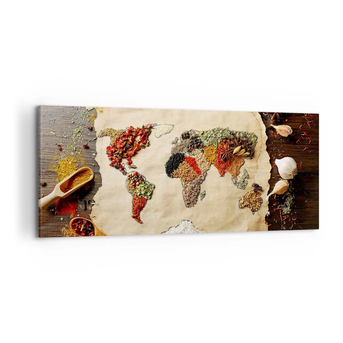 Lærredstryk - Billede på lærred - Alle verdens smage - 120x50 cm