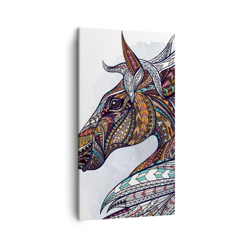 Lærredstryk - Billede på lærred - Den keltiske krigers hest - 45x80 cm