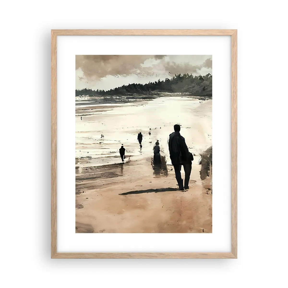 Plakat i ramme af lyst egetræ - Indkaldt - 40x50 cm