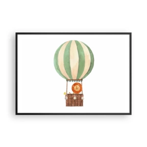 Plakat i sort ramme - Leons rejser - 100x70 cm