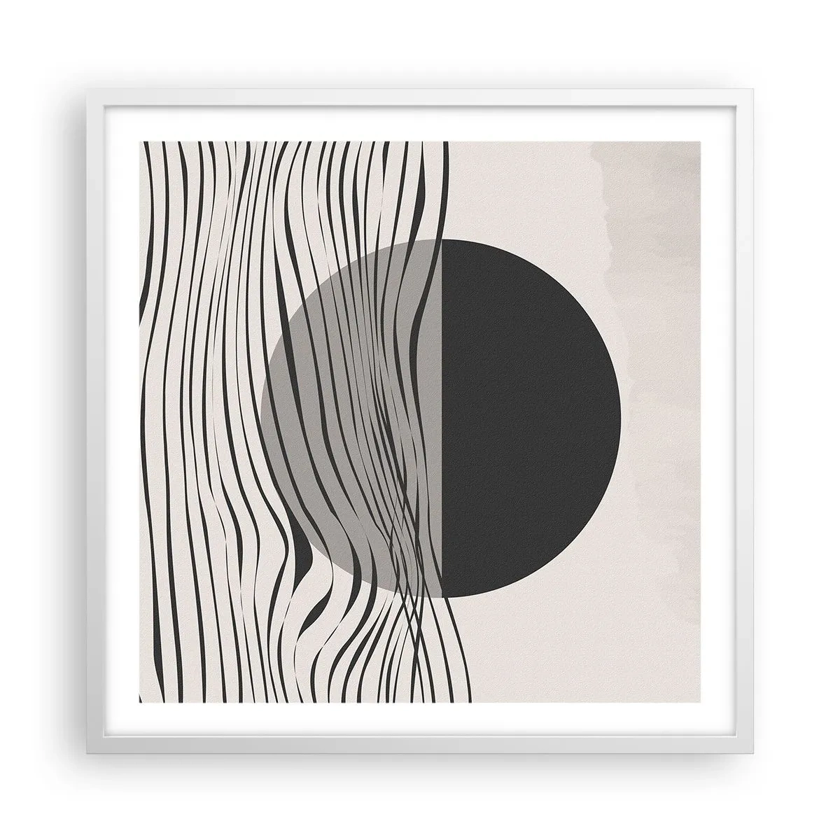 Plakat i hvid ramme - Halvkomposition - 60x60 cm
