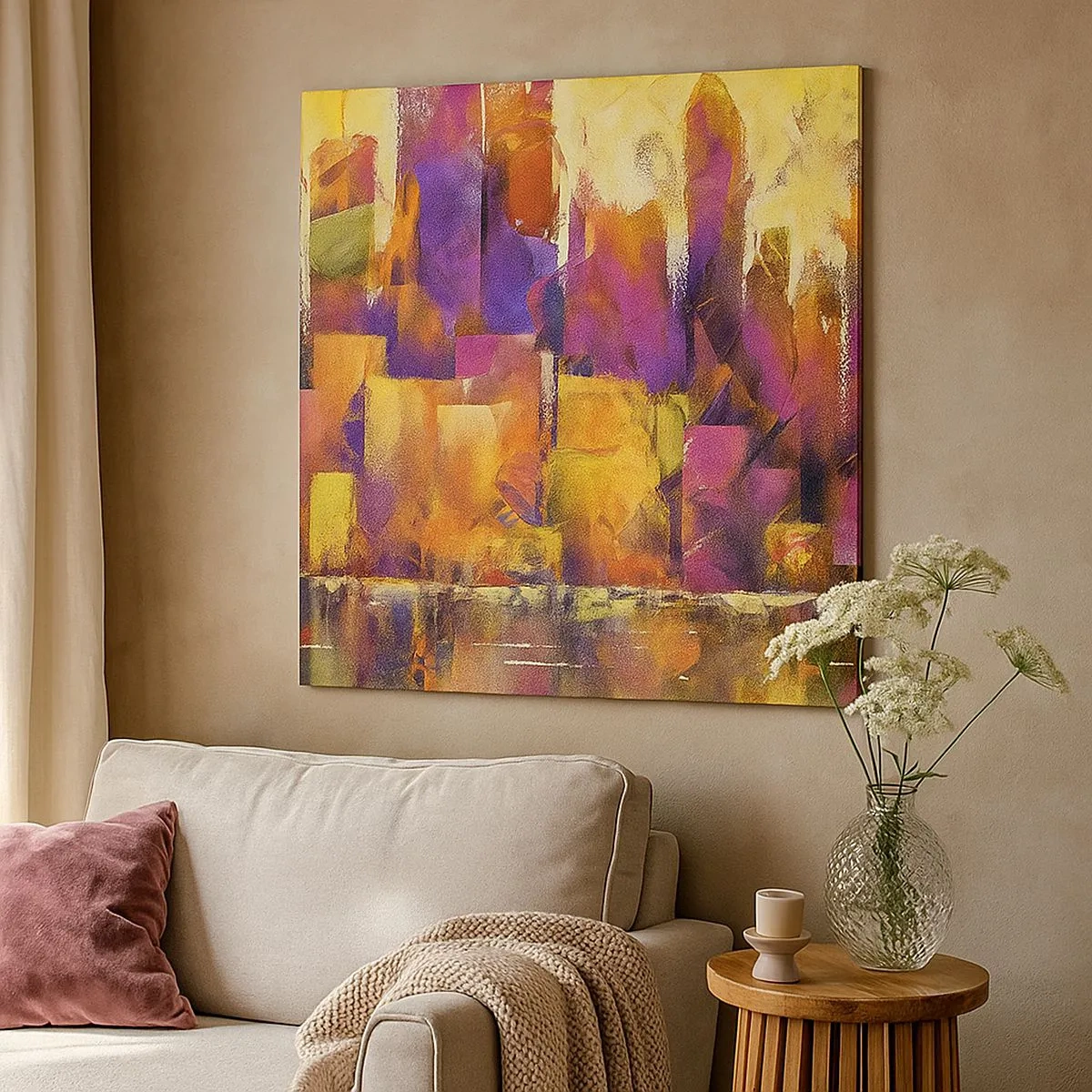 Lærredstryk - Billede på lærred - Metropolitansk sammensætning - 30x30 cm