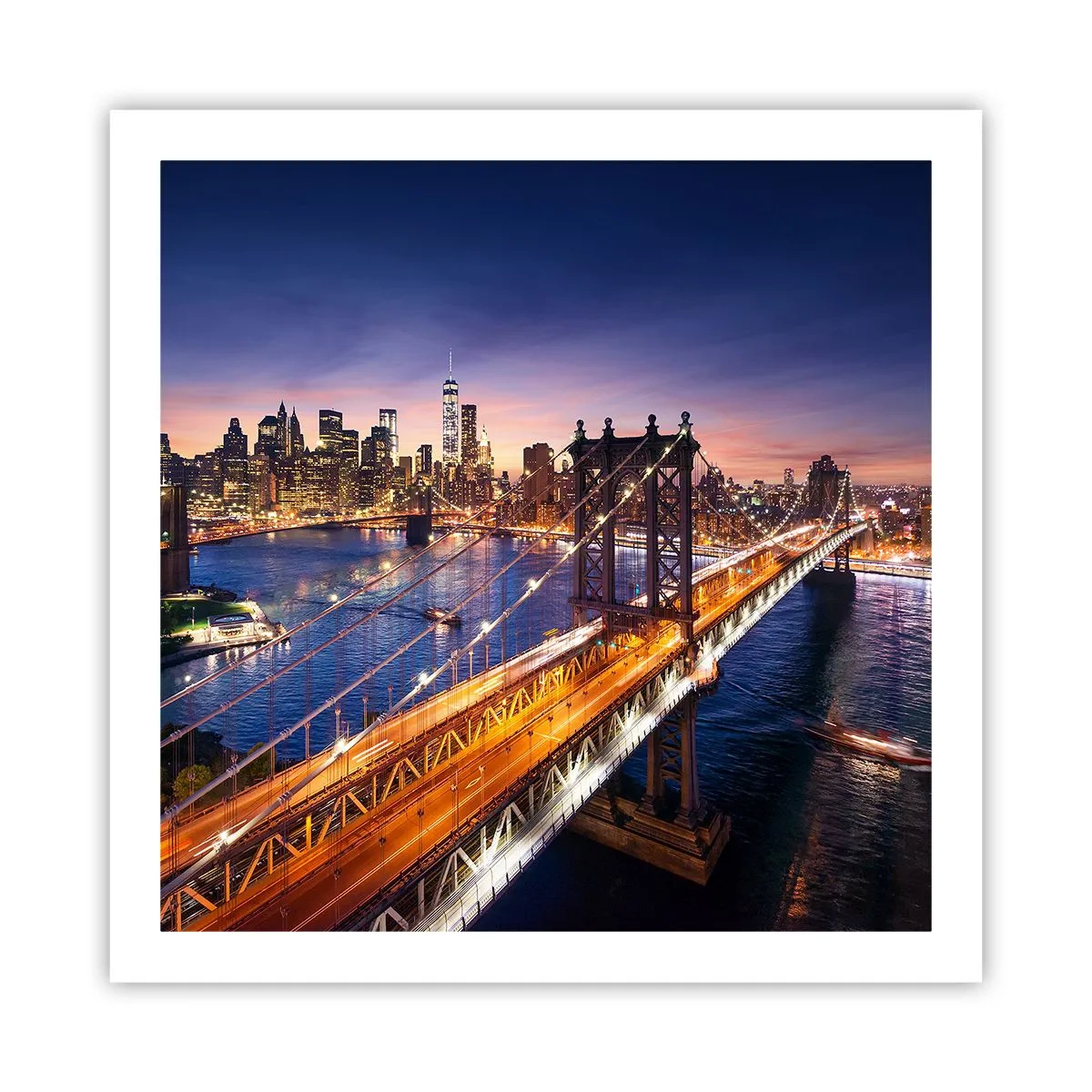 Plakat - En lysende bro til hjertet af byen - 60x60 cm
