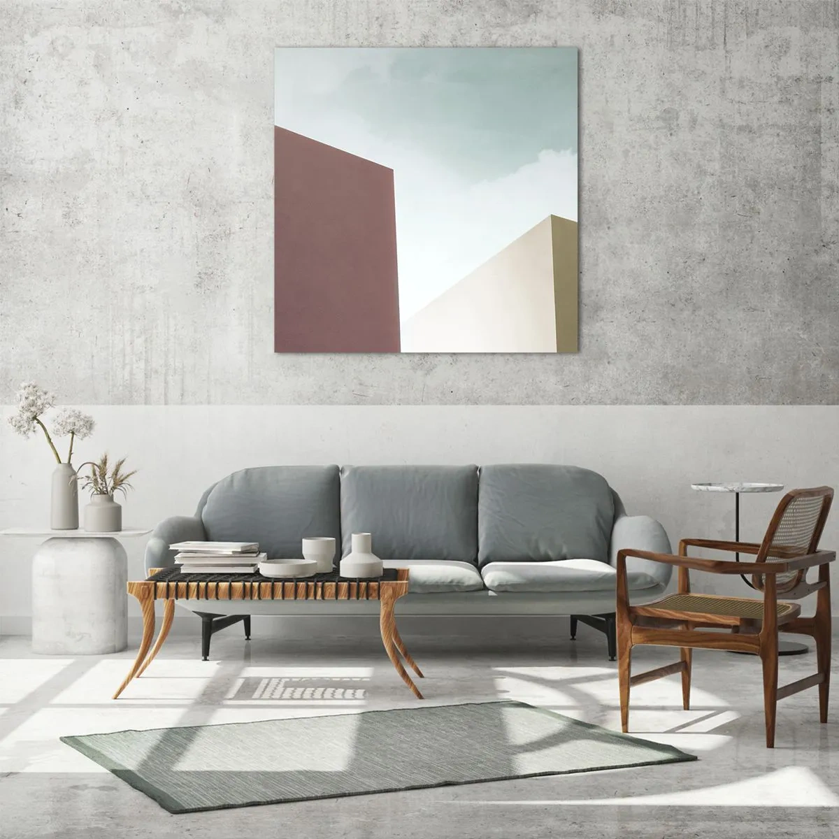 Billede på glas - Geometri af en solrig sommer - 60x60 cm