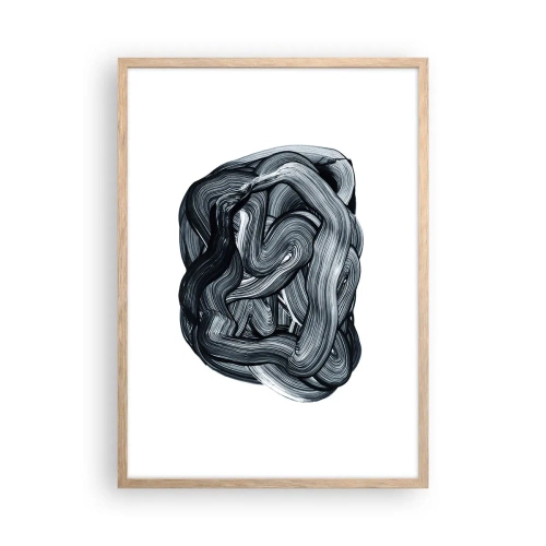 Plakat i ramme af lyst egetræ - Så enkelt er det ikke - 50x70 cm