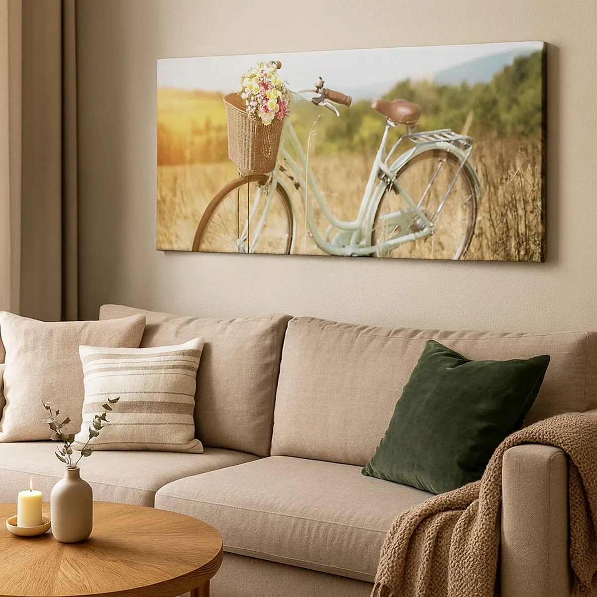 Lærredstryk - Billede på lærred - Jeg bliver her et stykke tid - 100x40 cm