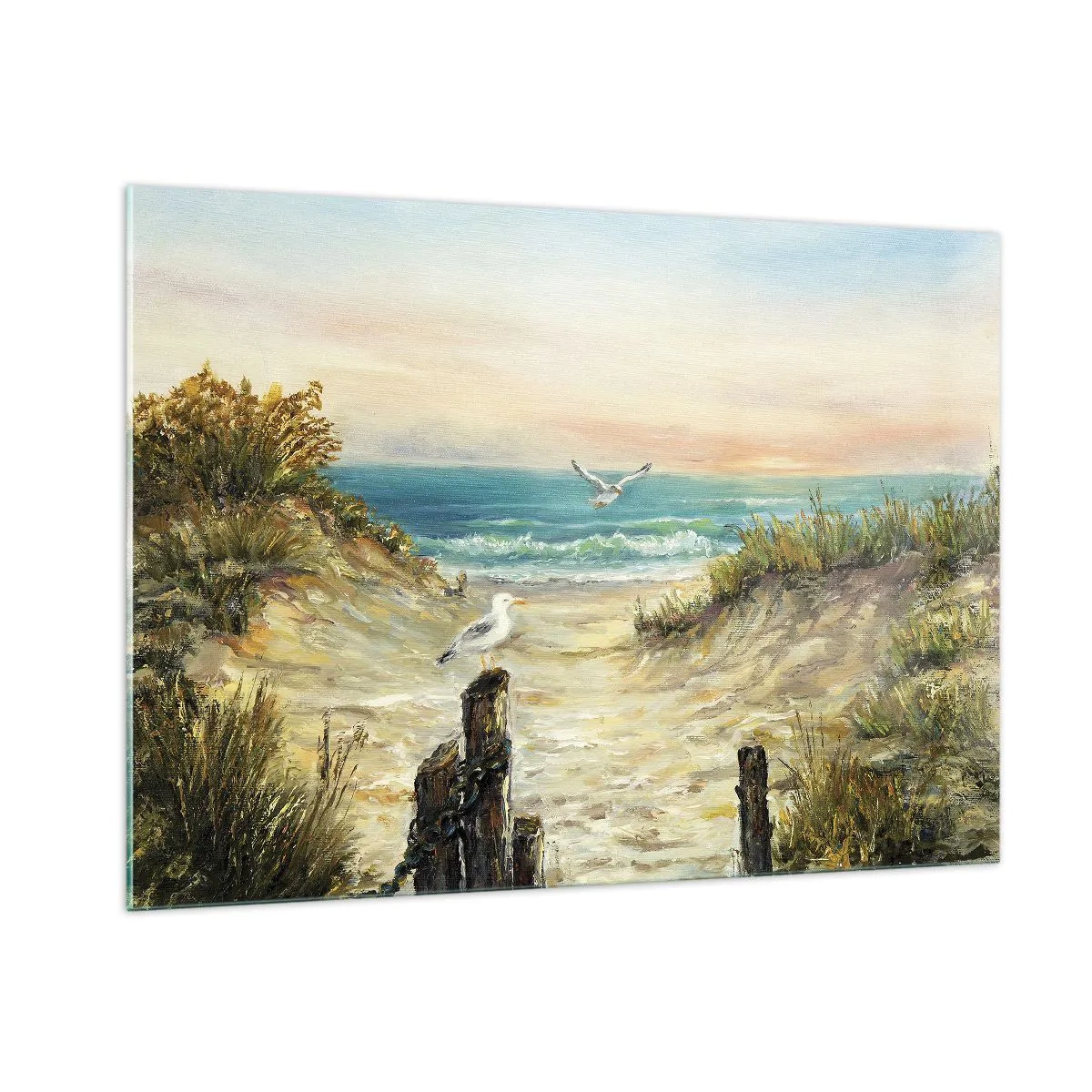 Billede på glas - Vindstille tilbagetog - 100x70 cm