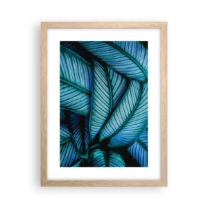 Plakat i ramme af lyst egetræ - Livslinjer - 30x40 cm