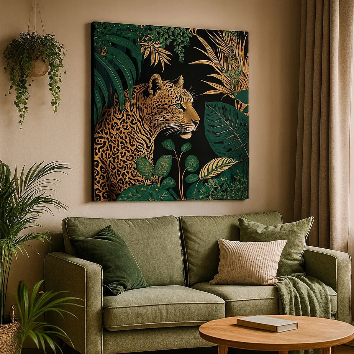 Lærredstryk - Billede på lærred - Værten i junglen - 30x30 cm